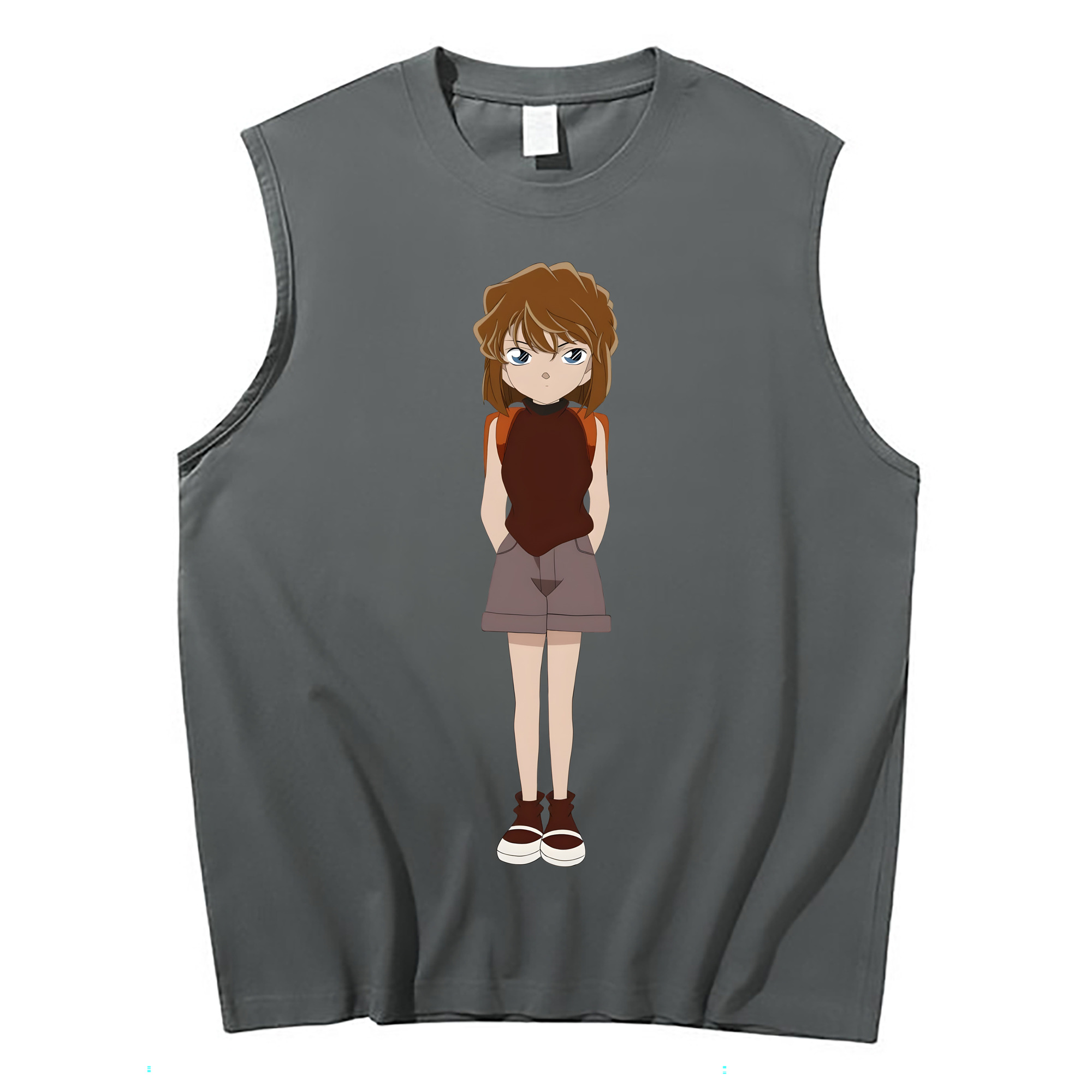 （画像用） 名探偵コナン 灰原 哀 はいばら あい Detective Conan Anita Hailey、Vi Graythorn Haibara Ai コットン100％タンクトップ（フロントプリント）